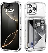 ACANDYA for iPhone 16 Pro Max Case Wallet Clear Protective Phone Case with Credit Card Holder Hea...