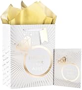 Loveinside Wedding Gift Bag with Tissue Paper, Gift Tag and Greeting Card for Birthday, Party, an...