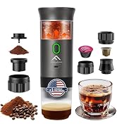 Portable Coffee Maker for Travel, Portable Espresso Maker, 20 bar Mini Espresso Machine, 3in1 Ele...