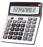 OFFIDIX Large Key Calculators Office Desktop Calculator, Dual Power Electronic Calculator Portabl...