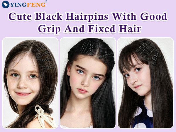 cute black hairpins with good grip and fixed hair