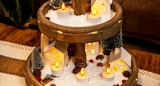 Christmas Decor, Winter Ambiance Lighting, Flameless Candles