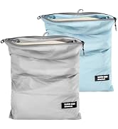 Veki 2 Pack Travel Laundry Bag, Waterproof Dirty Clothes Bags with Handles, Washable Wet Dry Bag,...