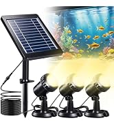 PChero Solar Pond Lights Submersible, Warm White Landscape Spotlights IP68 Waterproof Underwater ...