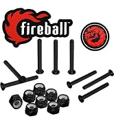Fireball Dragon Skateboard Hardware Kit Black - Mounting Screws & Nuts Set for Longboard Skateboa...
