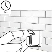 Line drawing of a hand inserting a plug into a wall outlet. '24h' text and clock icon above, suggesting 24-hour usage.
