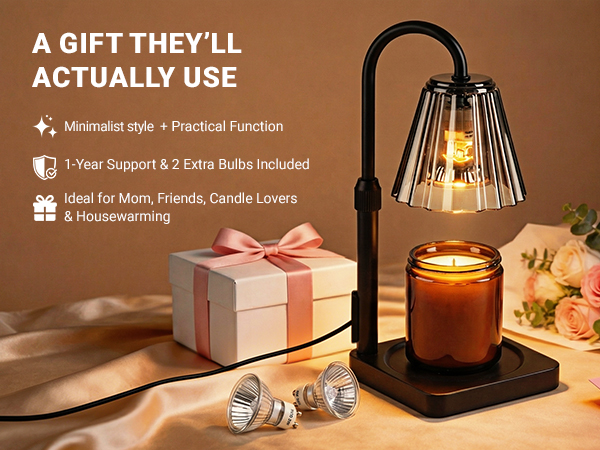 Fubink black candle warmer lamp with timer & dimmer, perfect mothers day gifts from husband daughter