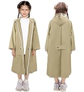 LAMA Kids Raincoat with Hood, Lightweight Raincoat for Girls, Kid Long Rain Jacket