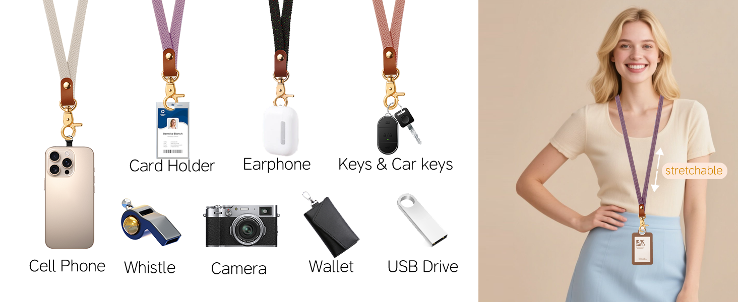 Long Lanyard for Cell phone ,Camera,Car Holder,Keys&Car Keys,Whistle,Usb Drive,Earphone ,wallet