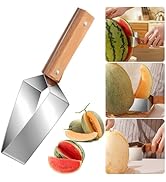Watermelon Slicer Cutter Tool,Stainless Steel Triangle Watermelon Cutter with Wooden Handle Water...