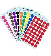 2000 Pack, 3/4" Round Colored Dot Stickers Labels - 10 Assorted Colors