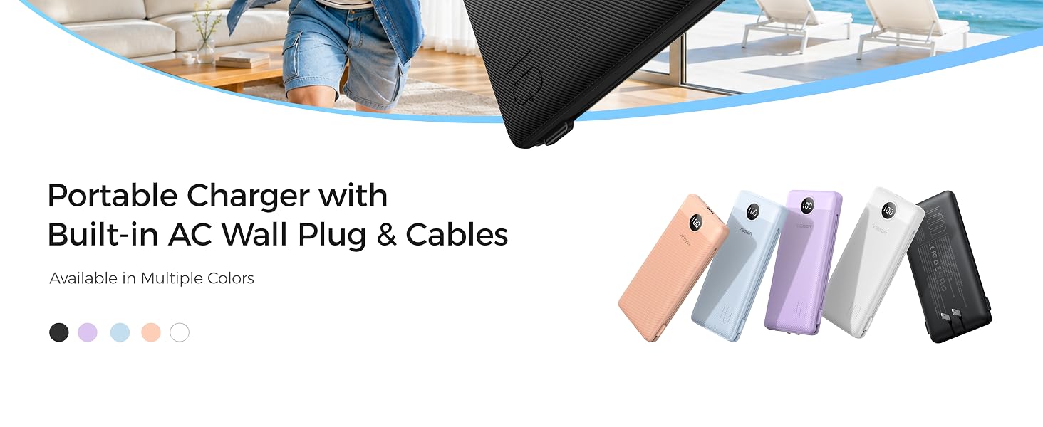 portable charger with built in plug