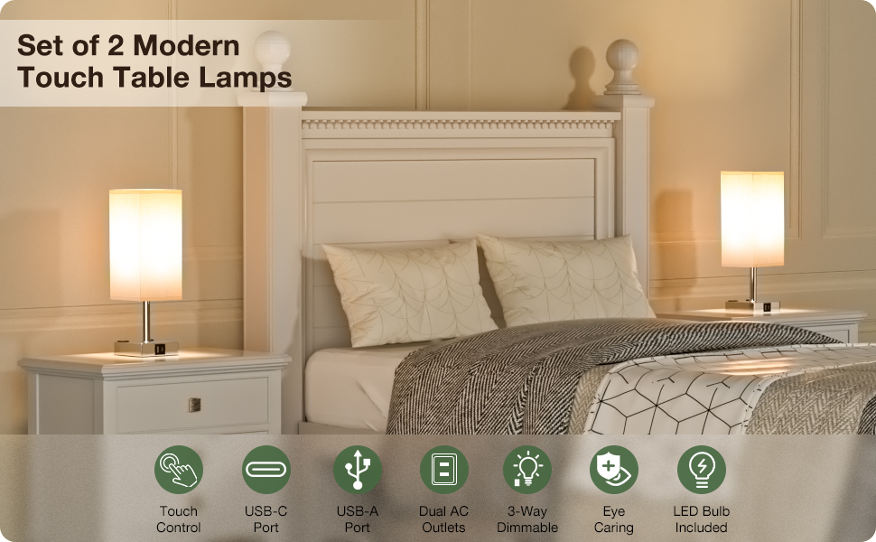 nightstand lamps set of 2