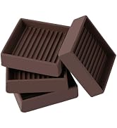 2x2 Square Rubber Furniture Caster Cups, Anti-Sliding Furniture Pads Bed Stopper Floor Protectors...