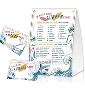 What's Your Surfer Name Game Cards, Birthday Game Supplies, 1 Surfer Name Game Double Sided Sign,...