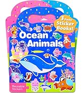 Walenced Puffy Reusable Sticker Book for Toddlers 2-4 Years, 3 Sets Stickers for Kids, Toddler St...