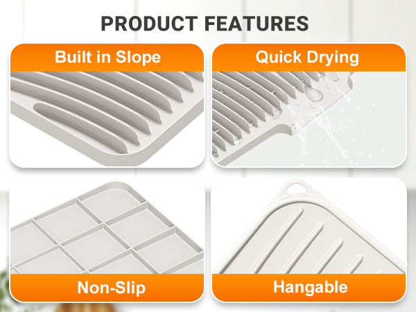 silicone drying mat for kitchen counter