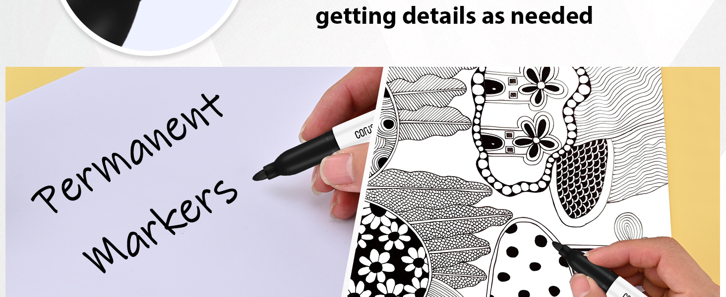 black fine tip permanent marker