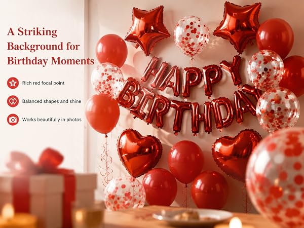 happy birthday balloons red