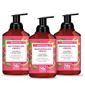 Soapbox Foaming Hand Soap Watermelon & Basil, 11oz Pump Bottles, 3 Pack, Cruelty Free, Vegan Mois...