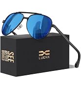 LUENX Aviator Sunglasses for Men Polarized Driving Trendy Retro Sun Glasses UV400 Protection