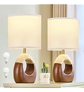 EJIAXIN Table Lamp for Bedroom Set of 2 - Bedside Table Lamps with 3 Color Temperatures - Boho Ra...
