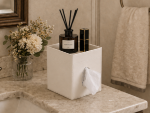 LAMOTI square tissue box cover in washstand
