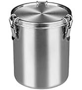 Tanjiae Stainless Steel Coffee Canister for Ground Coffee | 100% Airtight Metal Food Storage Cont...