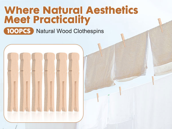 natural wood clothespins