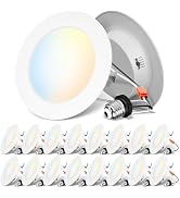 ANWIO LED Recessed Light 4inch w/E26 ConversionKit, Retrofit Light Color Temperture Select 27/30/...