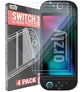 Orzly Glass Screen Protector for Nintendo Switch 2 Console 2025 Screen Size 7.9 inch 4 Pack. No B...