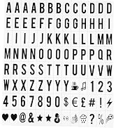 Cinematic Light Box Replacement Letters and Numbers, 104 Pieces Black Signs, 65.4x35mm, for A4 Li...