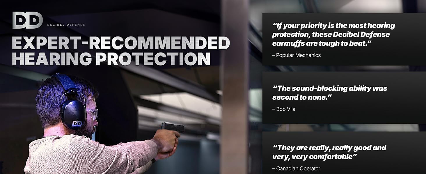 decibel defense shooting ear protection noise reduction noise cancelling ear muffs gun range