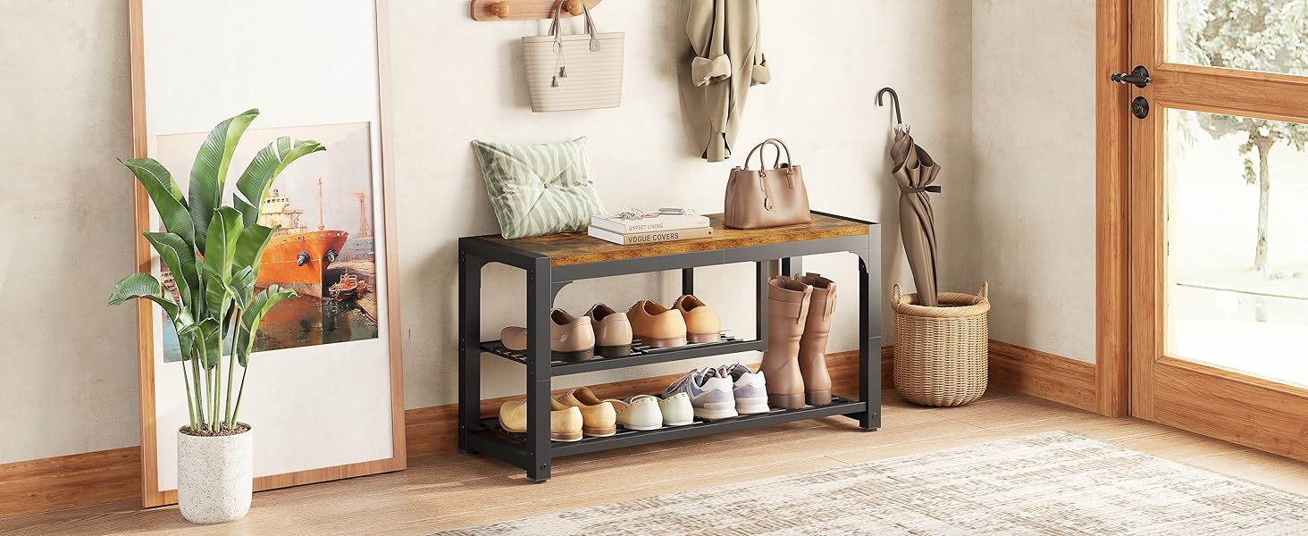 3 Tiers Shoe Bench for Entryway