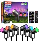 Lumary Smart Landscape Lights Pro 500LM, 6 Pack Color Changing Landscape Spotlights IP65 Waterpro...