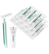 Disposable Razors in Bulk Pack of 120,Green Disposable Shaving Razor Individual Wrapped Twin Blad...