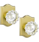 HOSOM 2 Pack Dummy Door Knob, Glass Door Knobs Interior/Exterior Crystal Closet Door Knobs, Non-T...