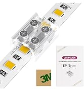 EMITEVER LED Strip Connectors,12 Packs LED Tape Light Connector 2 Pin Solderless Tighten Screw Tr...