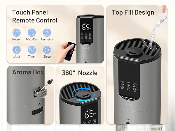 Humidifiers for bedroom, Humidifiers large room up to 500 sq ft, Easy to Clean Humidifier