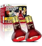 REPTI ZOO Reptile 50W Infrared Heat Lamp Bulb,2 Pack Infrared Basking Spot Light for Reptiles & A...