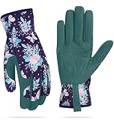 Womens Gardening Weeding Working Gloves, Leather Garden Glove for Women Thorn Proof No Stab for D...