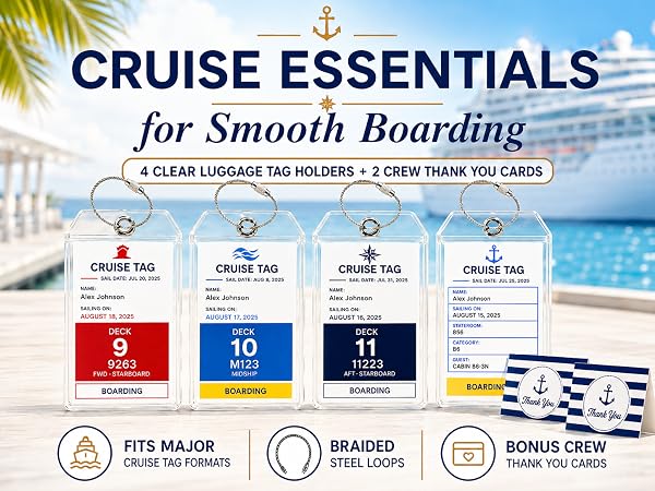 CRUISE LUGGAGE TAG HOLDERS
