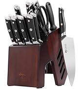 MAD SHARK Knife Set, Professional 17 Pieces Kitchen Chef Knife Set with Block, Precision Forged H...