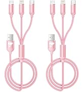 Aioneus Multi Charging Cable, 2Pack 4FT Multi Charger Cable Universal 3 in 1 Charging Cord Nylon ...