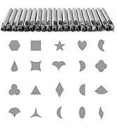 ZJchao 20pcs Multiple Shapes Leather Punch, 5mm Belt Hole Puncher for Leather, Carbon Steel Flowe...