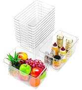 12 Pack Organizers and Storage, Pantry Organization and Storage Bins, Cabinet Organizer, Clear Pl...
