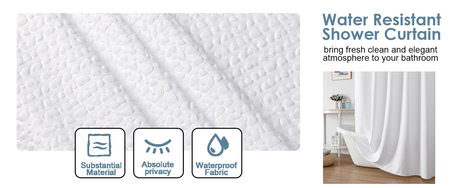 white shower curtain