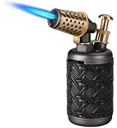 Butane Torch Lighter, Adjustable Refillable Torch Lighters with Safety Lock, Windproof Vintage An...
