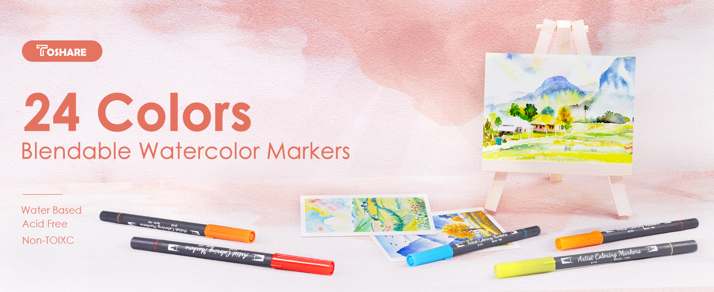watercolor blending markers set