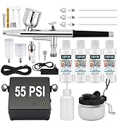 X ARTY HUB Airbrush Kit with Air Compressor, 55 PSI High-Pressure Non-Clogging Air Brush Gun with...